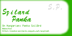 szilard panka business card